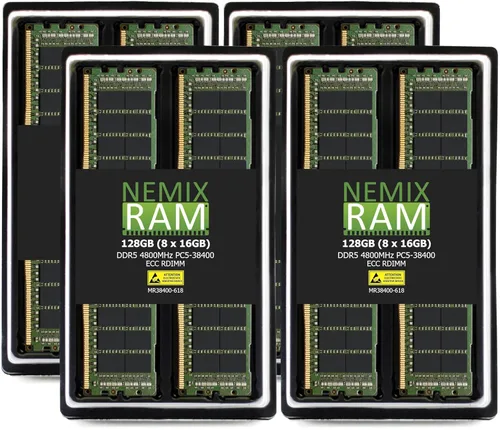 Vista 10 de NEMIX RAM Kit de memoria de servidor registrado DDR5 4800MHZ PC5-38400 1Rx4 1.1V CL40 288-PIN ECC RDIMM compatible con ASUS 2U4N Servidor