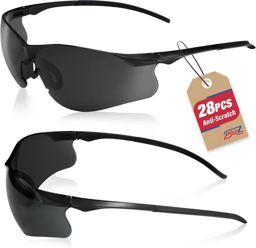 Vista 32 de Paquete de 3 lentes de seguridad tintados ámbar: lente de policarbonato antiarañazos con certificación ANSI Z87.1, protección UV para construcción