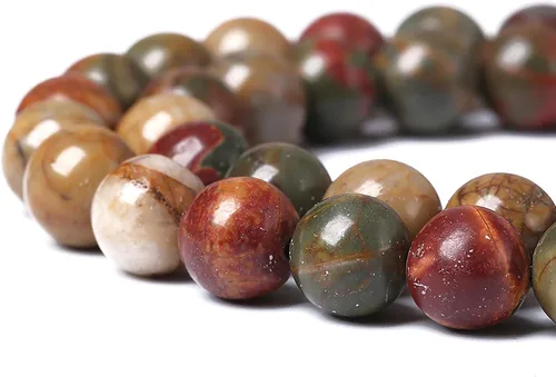 Vista 162 de 100 cuentas de piedra multicolor natural de 0.236 pulgadas (0.236 in), cuentas espaciadoras sueltas redondas para hacer pulseras, collares, aretes