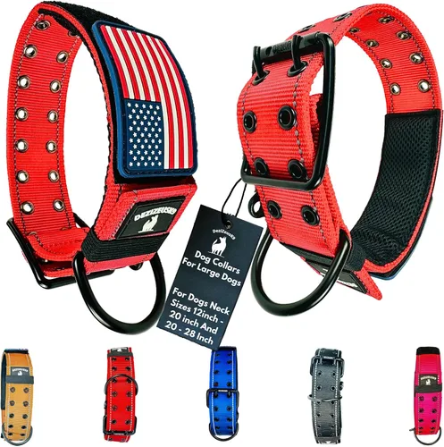 Vista 10 de Collar táctico para perro de 2 pulgadas de ancho, resistente con hebilla de cinturón de metal de 2 pines, ajustable para perros grandes y medianos