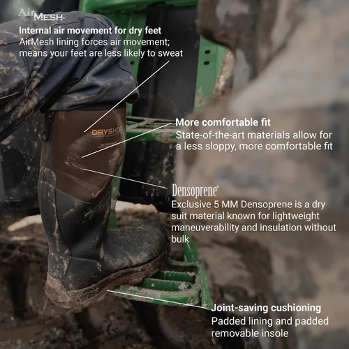 Vista 3 de Dryshod Botas de granja de trabajo duro para hombre haymaker - marrón HAY-MM-BR