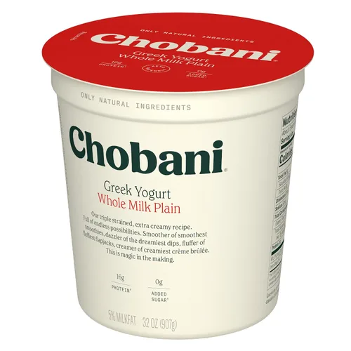 Vista 3 de Chobani® Yogur griego de leche entera natural 32 onzas