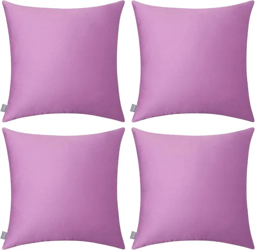 Vista 16 de Thmyo - Paquete de 4 fundas de almohada decorativas de 100 % algodón para lumbar, cómodas, sólidas, para Navidad/Halloween, fundas de cojín Blanco