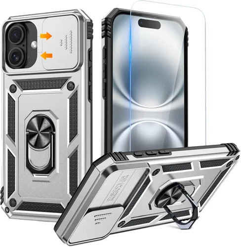 Vista 15 de Goton Funda para iPhone 14 Plus con Protector de Pantalla - Funda con Cubierta Deslizante para Cámara con Soporte de Anillo, Resistente de Grado