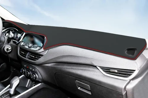 Vista 3 de Cubierta de cuero negro para tablero de automóvil, alfombrilla para salpicadero de automóvil, compatible con Chevrolet Onix 2019-2020-2021-2022-2023