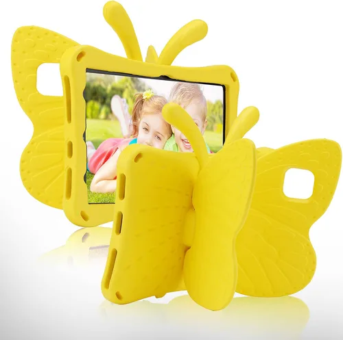 Vista 23 de FW Fire 7 - Funda para tablet para niños, Amazon Fire 7 2022, funda de mariposa con luz de atril, EVA, protección contra caídas, resistente, a