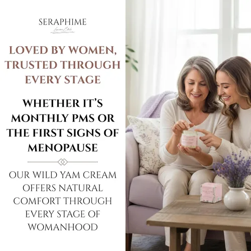 Vista 8 de Crema de ñame silvestre para el equilibrio hormonal, regalo para mamá, apoyo para la menopausia y el síndrome premenstrual para mujeres, crema