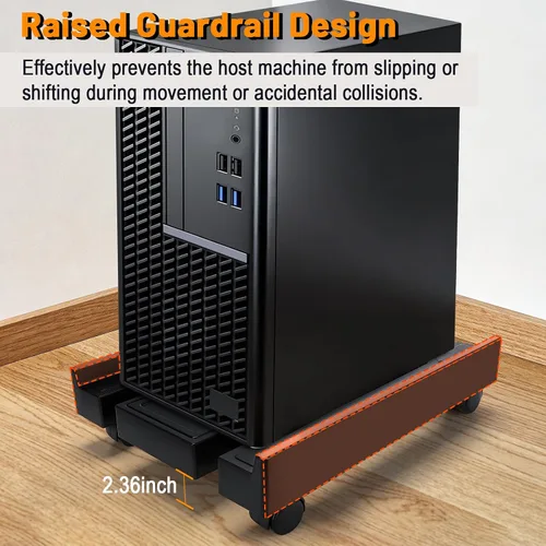 Vista 6 de Tendak Soporte de torre ajustable para computadora con ventilador de refrigeración, soporte de suelo móvil para CPU con 4 ruedas giratorias