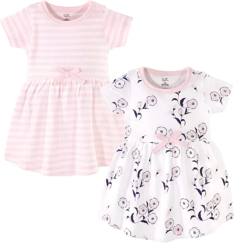 Vista 108 de Touched by Nature - Vestidos de manga corta y manga larga de algodón orgánico para niñas pequeñas, bebés y mujeres Manga larga con flores abstractas