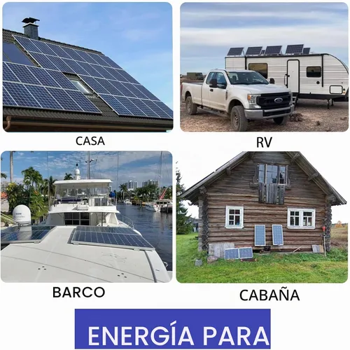 Vista 6 de Kit de panel solar de 200 W, 12 voltios/24 voltios para casa rodante, barco, cámper 2x 100W Monocrystalline Module,20A Charge Controller for RV