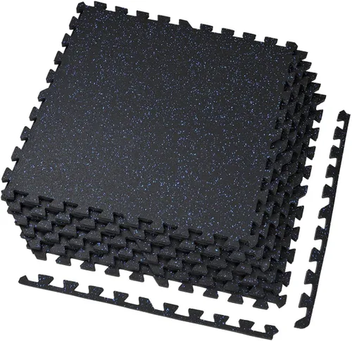 Vista 2 de Xspec Alfombrilla de ejercicio de espuma EVA de 1/2 pulgada de grosor de 48 pies cuadrados (12 azulejos) con parte superior de goma entrelazada