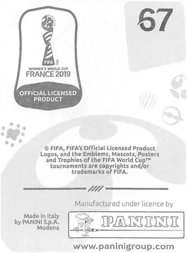 Vista 2 de 2019 Panini FIFA Women's World Cup France Album Stickers (Individual Sticker Only) Soccer #67 Ingrid Moe Wold Norway 2 Inch by 2 1/2 Inch