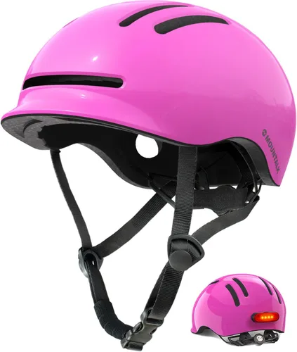 Vista 8 de MOUNTALK Cascos de bicicleta para adultos, hombres y mujeres, casco de bicicleta para hombres/mujeres con luz magnética, casco para jóvenes