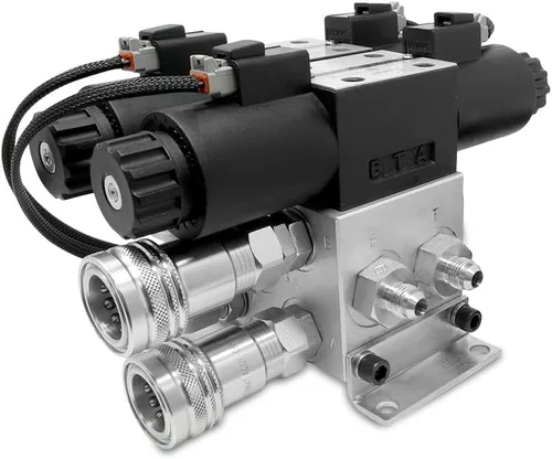 Vista 3 de Summit Hydraulics Kit de válvula hidráulica trasera con tercera función delantera compatible con tractores John Deere serie 3025E, 3032E, 3038E