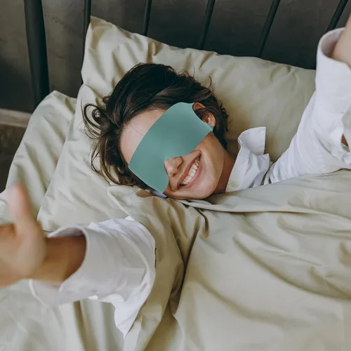 Vista 4 de FRESHME 3 piezas de antifaz para dormir sobre la oreja, fina y ligera, antifaz con cintas elásticas para las orejas, para hombres, mujeres, parejas