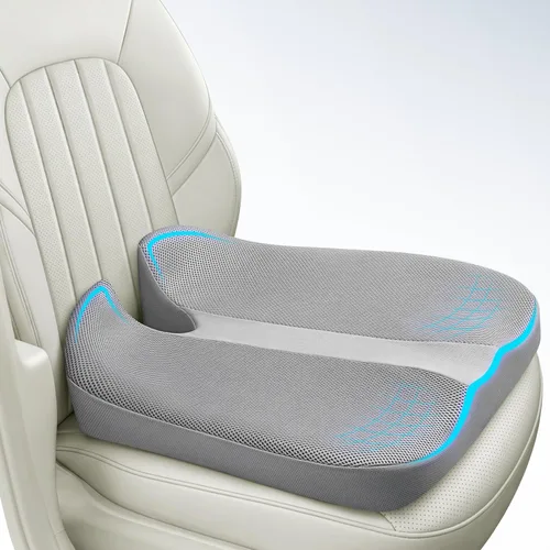 Vista 8 de Memory Foam Car Seat Cushion for Driving for Good View & Sciatica Relief Black
