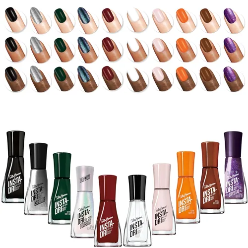 Vista 34 de Sally Hansen Insta-Dri Esmalte de uñas Secado rápido, larga duración, brillo sin rayas Transparente, Brillo 104 centelleo, centelleo