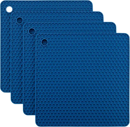 Vista 16 de Juego de 2 salvamanteles de silicona de 9 x 12 pulgadas, multiuso, antideslizantes, flexibles, duraderos, resistentes al calor, color rojo, verde