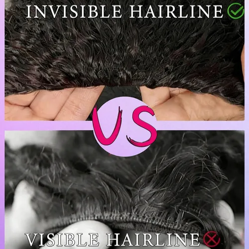 Vista 5 de Celiarita Peluca de cabello humano rizado birmano de 20 pulgadas, sin pegamento, pelucas de cabello humano rizado 3 en 1 para mujer, con cordón sin