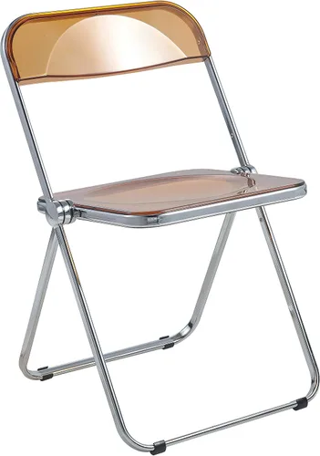 Vista 13 de LeisureMod Lawrence - Silla plegable de acrílico transparente moderna con marco de metal, asiento transparente que ahorra espacio para comedor
