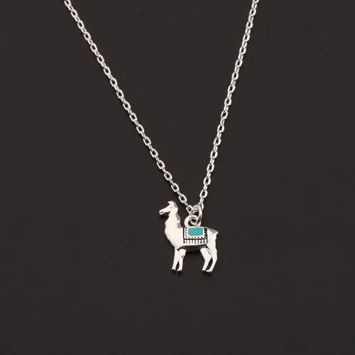 Vista 4 de BNQL Collar de llama diminuta regalo collar colgante de alpaca sin drama llama joyería