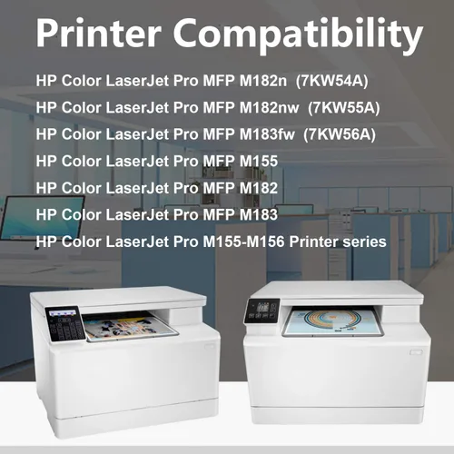 Vista 3 de Top Ink Paquete de 4 cartuchos de tóner (BK+C+Y+M) 215A, W2310A W2311A W2312A W2313A de repuesto para HP Color Laserjet Pro MFP M182nw (7KW55A)