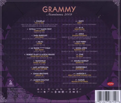 Vista 2 de 2009 Grammy Nominees