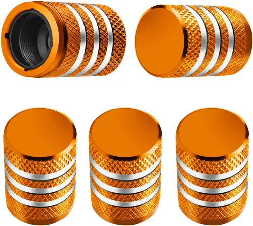 Vista 15 de Tapones para vástago de válvula de neumático, paquete de 5, tapa de aire de neumático N2, metal nitrógeno con forro de plástico, resistente a
