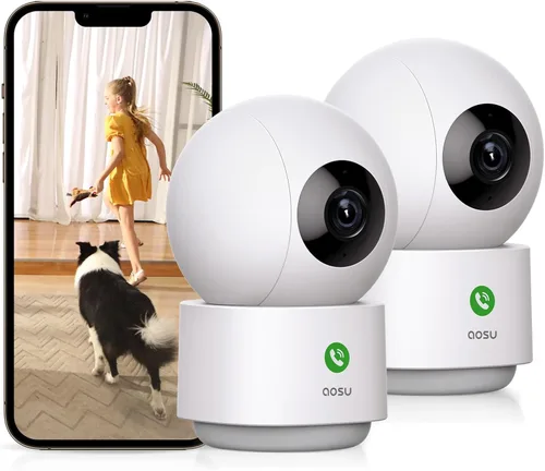 Vista 11 de aosu Cámara de seguridad 2K para interiores, monitor de bebé, cámara para mascotas de 360 grados para seguridad en el hogar con enrutador Wi-Fi