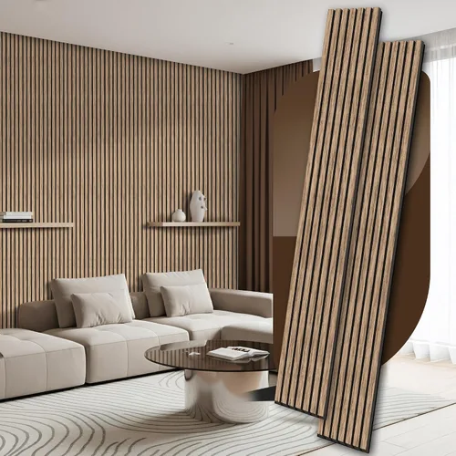 Vista 11 de RITOLLO Paneles de madera para pared de 4.92 x 7.68 pulgadas, paneles acústicos para decoración de pared interior, panel de absorción de sonido