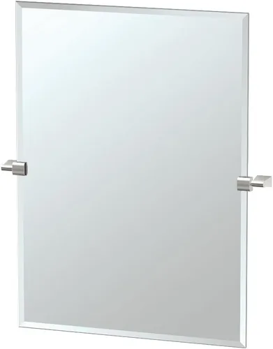 Vista 10 de Gatco 4719MXSM Bleu Espejo rectangular sin marco, 24 H, negro mate/montado en la pared, espejo rectangular biselado inclinable para baño