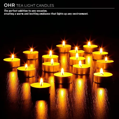 Vista 3 de Ohr Candles Velas Tealight – Paquete de 25 velas de té – Velas blancas sin perfume – 3 horas de tiempo de combustión