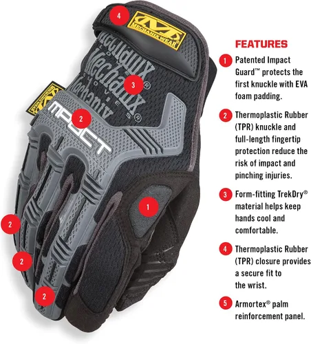 Vista 9 de Mechanix Wear: M-Pact - Guantes de trabajo (talla chica).