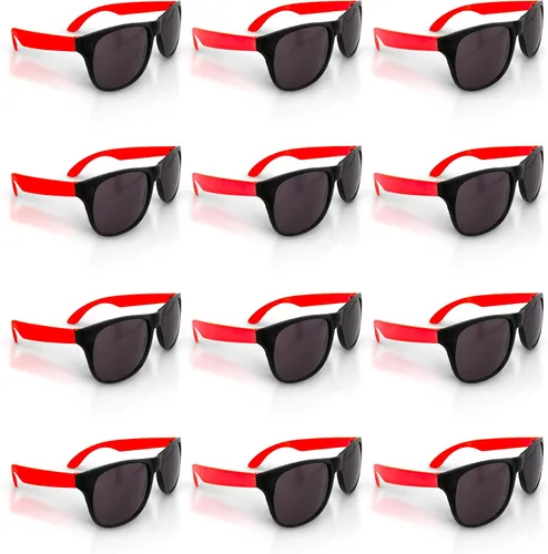 Vista 11 de Windy City Novelties Paquete de 12 gafas de sol retro Negro