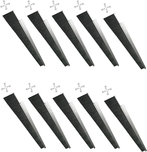 Vista 18 de 1 Juego x 39.37 Pulgadas Cepillo de Puerta de Cabello Neto de 2.5 Pulgadas de Ancho, Sello de Barrido de Rodillo para Garaje, Cepillo de Puerta