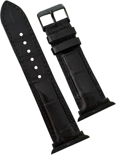 Vista 18 de AIIigator - Correa de reloj hecha a mano de cuero compatible con Apple Watch Ultra de 1.929 in 1.772 in 1.732 in 1.654 in 1.614 in 1.575 in 1.496 in