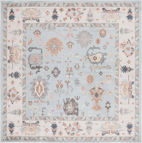 Vista 5 de SAFAVIEH Phoenix Colección 500 - Alfombra de pasillo, 2 pies 2 pulgadas x 9 pies, color azul y marfil, diseño geométrico, ideal para zonas de alto