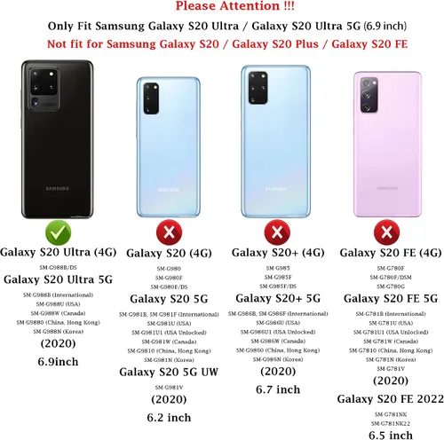 Vista 2 de Funda para Samsung Galaxy S20 Ultra con cubierta para lente de cámara, protector de pantalla HD, resistente a caídas de grado militar, soporte