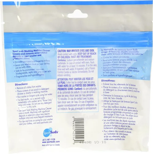 Vista 2 de Sport Suds Limpiador de lavadora, 5 bolsas