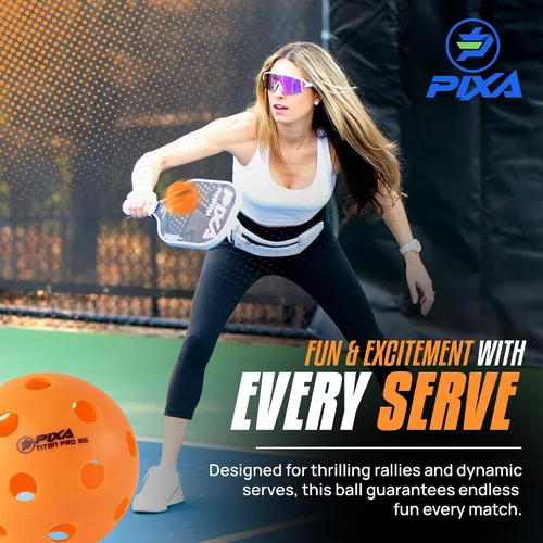 Vista 6 de PIXA Titan Pro 26 Pickleball para interiores, aprobado por USAPA, bolas de pickleball duraderas para interiores, rebote constante, vuelo suave