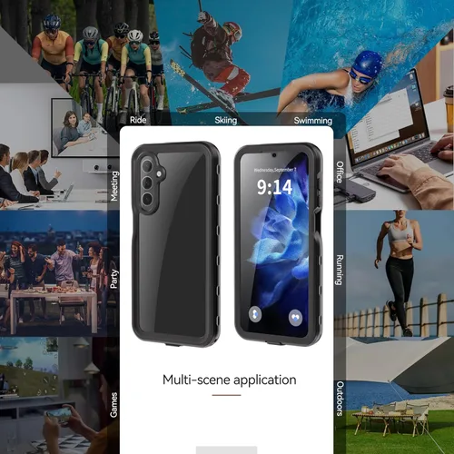 Vista 7 de Hllhunkhe Funda impermeable para Samsung Galaxy A16 5G, [IP68 impermeable a prueba de polvo] [protector de pantalla integrado] resistente de cuerpo
