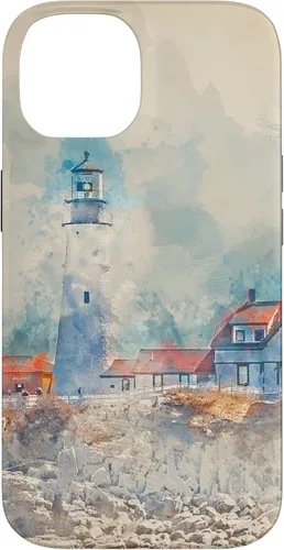 Vista 4 de iPhone 16 Artistic Lighthouse Painting Case