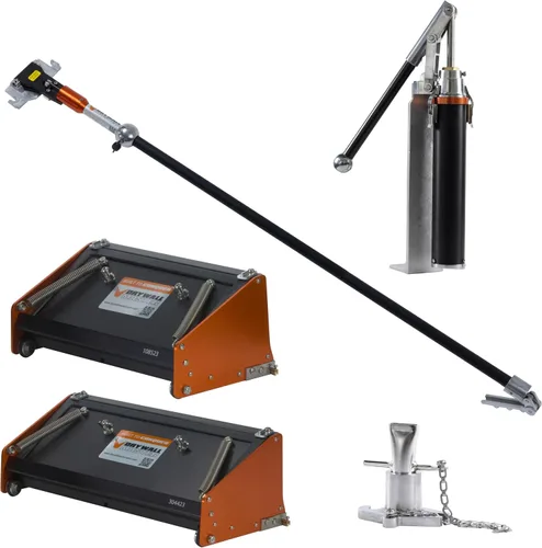 Vista 9 de Juego de caja plana de alta capacidad de 10" y 12" con bomba, relleno y mango de parada segura 180 de 42" Drywall Master - Herramientas
