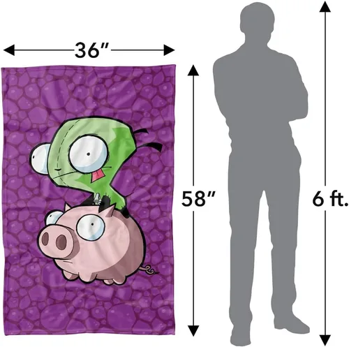 Vista 4 de LOGOVISION Invader Zim - Manta polar de 36 x 58 pulgadas