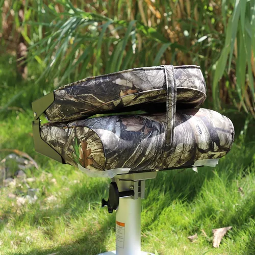 Vista 4 de NORTHCAPTAIN Asiento plegable para barco de pesca con respaldo alto, tornillos de acero inoxidable incluidos, camuflaje, 2 asientos