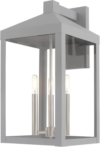 Vista 15 de Livex Lighting 20584-07 Linterna de pared para exteriores de transición de tres luces de la colección Nyack en acabado bronce/oscuro Bronce