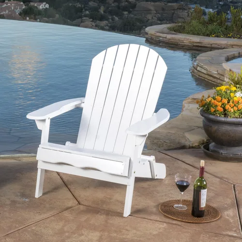 Vista 9 de Sillas Adirondack plegables teñidas naturales, sillas de terraza al aire libre, sillas de patio, con reposapiernas extensible para piscina, Teñido