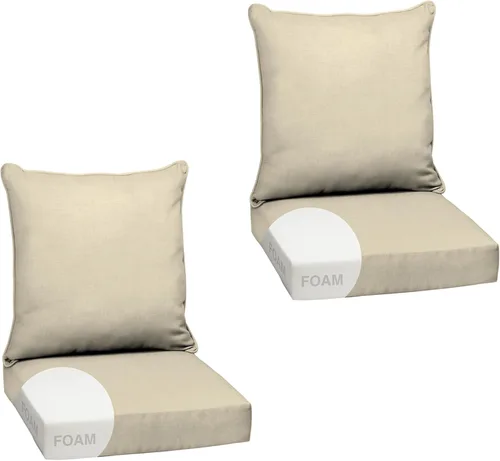 Vista 47 de Arden - Juego de cojines de asiento profundo para exteriores, espuma, 24x24, aguamarina
