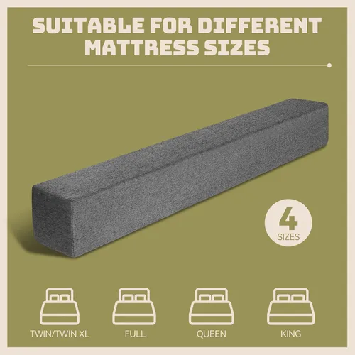 Vista 3 de DEEPSHARK Relleno de espacio de cama para colchón Full, esponja 45D de alta densidad, funda extraíble y lavable, relleno extensor de colchón