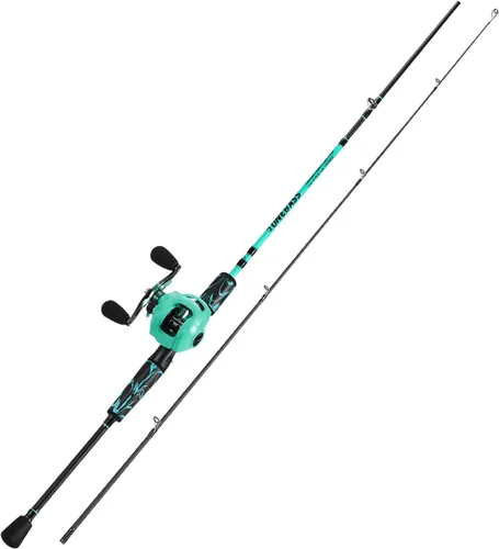 Vista 3 de One Bass Combo de caña de pescar y carrete, IM6 Graphite 2Pc Combo de cebo en blanco con mango de superpolímero